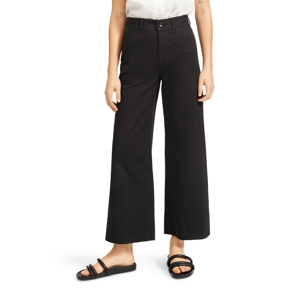 Everlane The Lightweight Straight Leg Crop Pant Washed Black Cotton